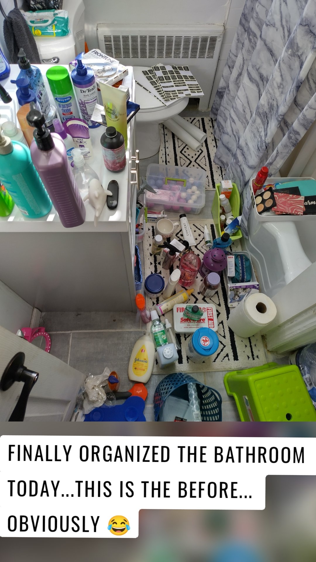 Finally Organized the bathroom today...this is the Before... obviously 😂