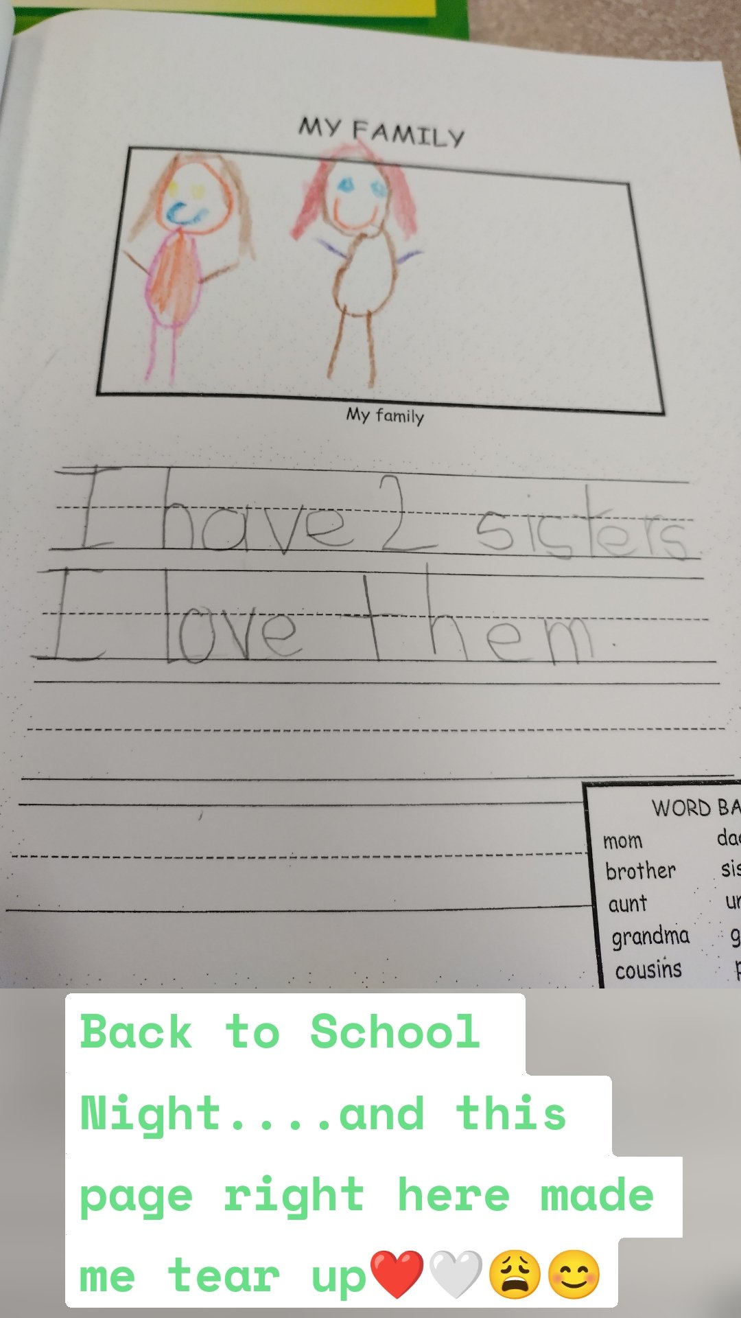 Back to School Night....and this page right here made me tear up❤️🤍😩😊